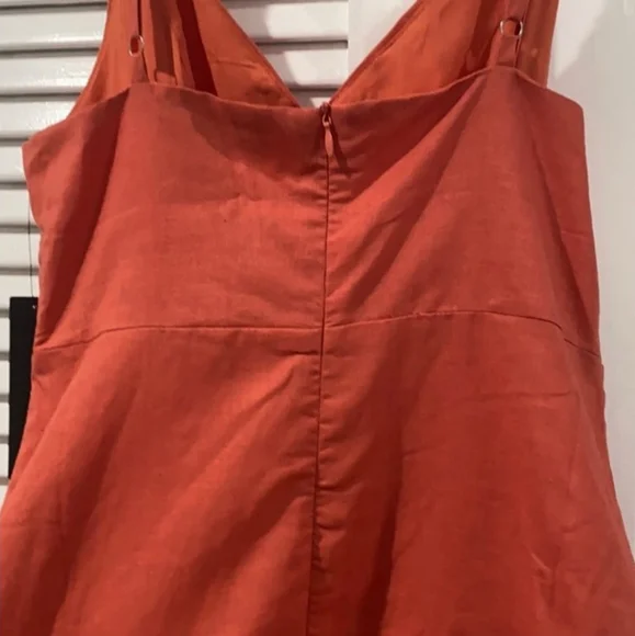 Lulus Brielle Coral Orange Ruffled Skater Dress - Picture 5 of 5